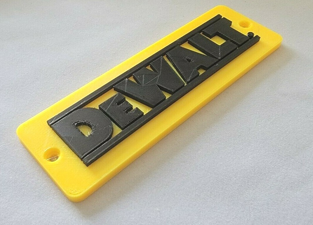 Dewalt Logo badge for boxes cabinets screw-on or magnetic gallery
