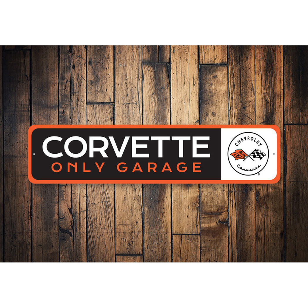 Corvette Only Garage Metal Sign gallery