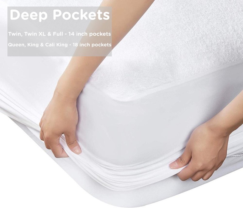 Sacred Thread Mattress Protector, 100% Cotton, Deep Pockets, Waterproof & Quiet gallery