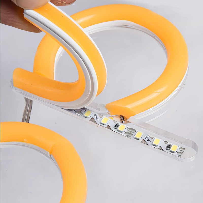 Separated Neon Flexible LED Light Strip Cover 8mm DIY Bendable Silicone Diffuser gallery