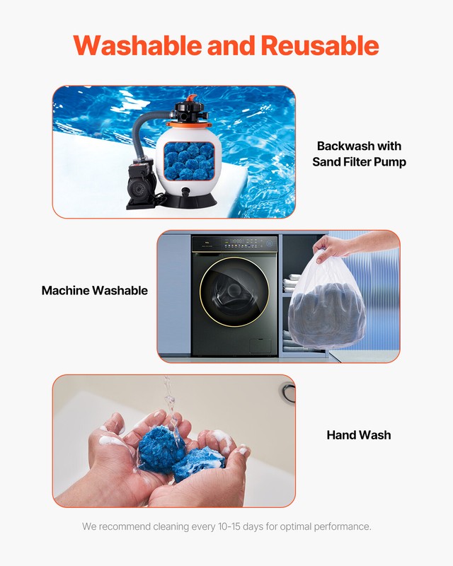 Pool Filter Balls for Sand Filter Pump Swimming Pool 1.5 lbs Reusable Blue gallery