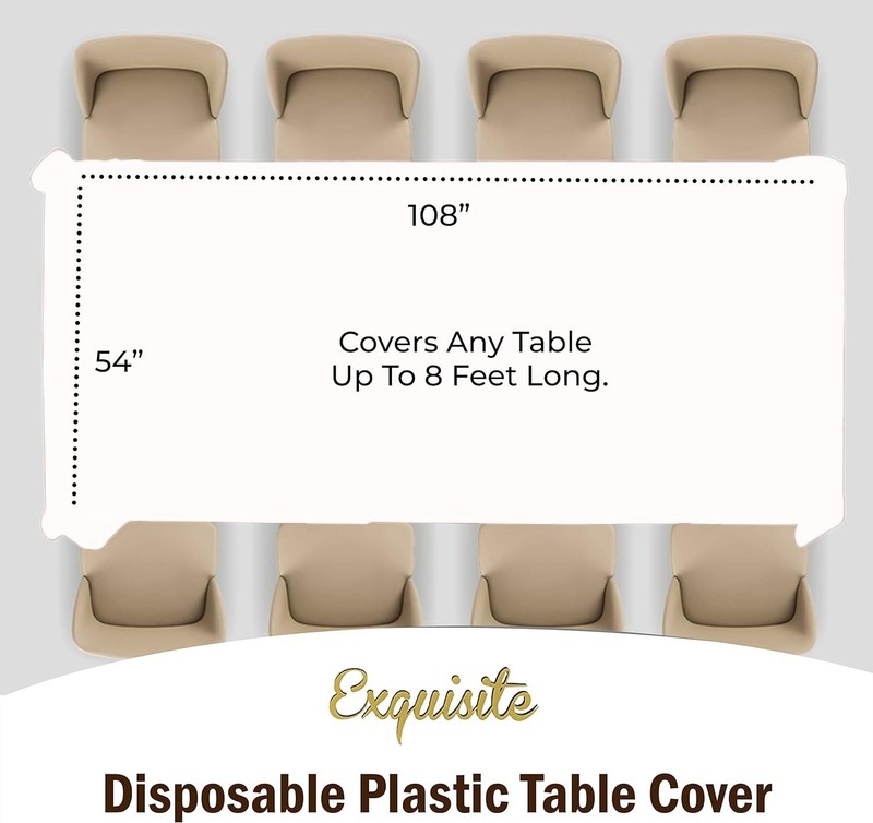 Exquisite 6-Pack Plastic Tablecloth 54in. x 108in. Rectangle Plastic Table C... gallery