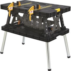 Keter Folding Work Table with Two Adjustable Clamps, 1000-Lb. Capacity, Model#