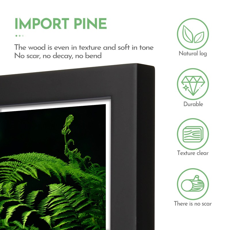 Solid Pine Wood Picture Frame Decorative Wall Mount Photo Frame for Home Gallery gallery