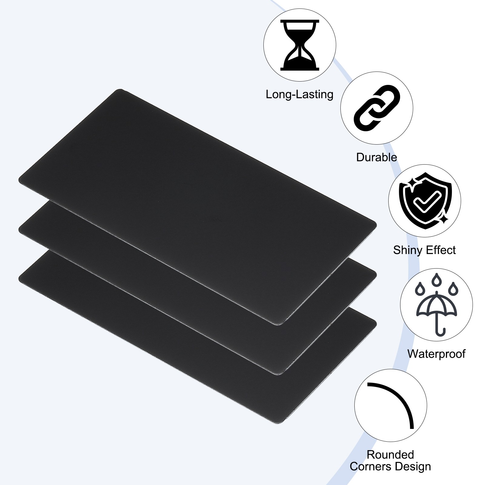 11 Pcs 4x2" Anodized Aluminum Sheet Metal Self Adhesive Plates 0.5MM Thin Black gallery