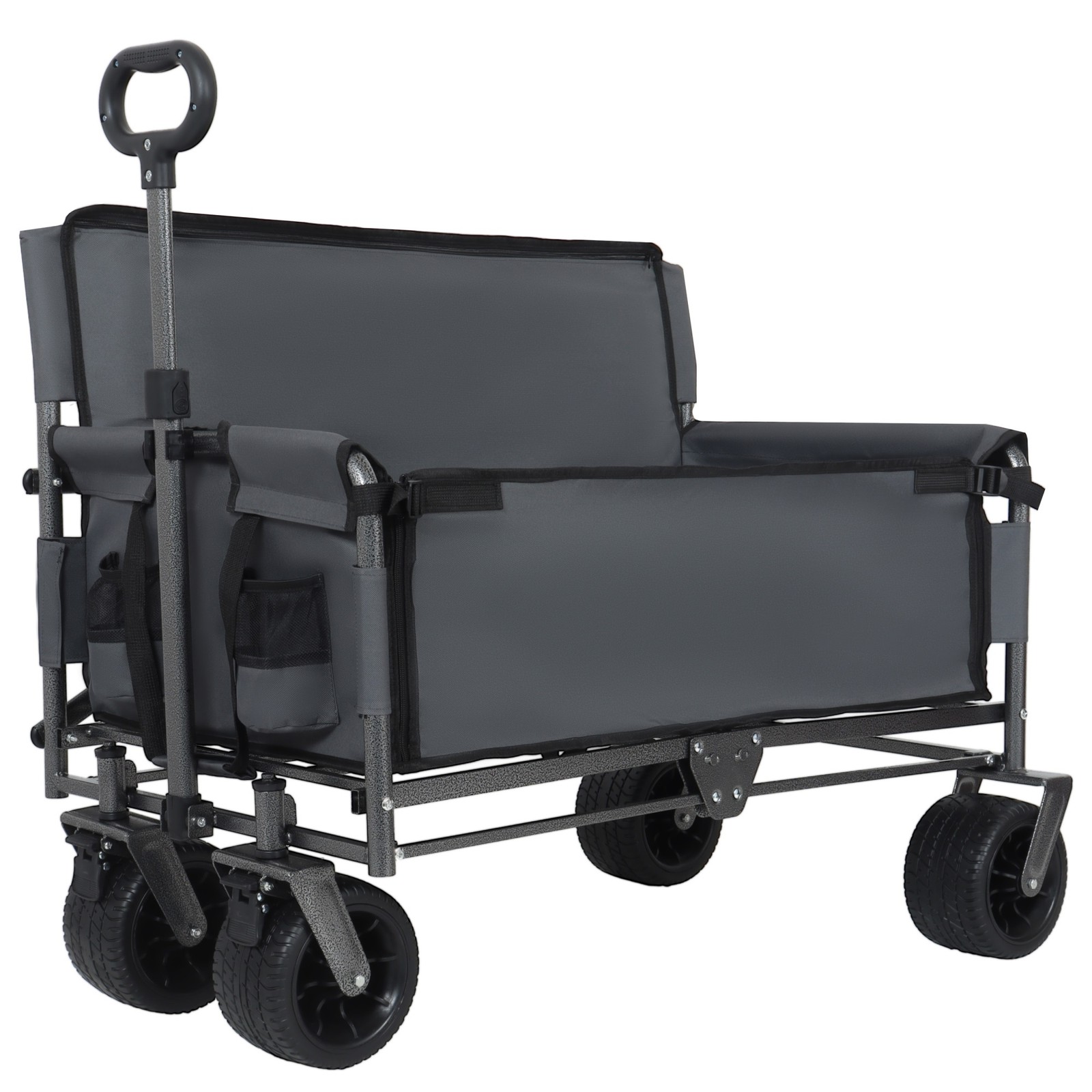 500lbs/180L Large 3-in-1 Convertible Folding Wagon Cart with Bench Seat&Storage gallery
