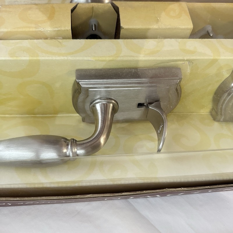 Baldwin Prestige Series Matte silver Deadbolt Cylinder Front Door Handle Set gallery