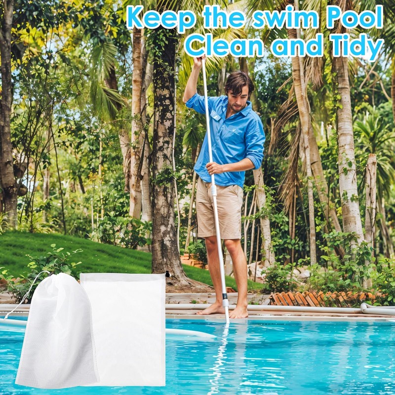 4 PCS Pool Vacuum Replacement Mesh Bag, Fine Mesh Filter Bags Pool Cleaner Ba... gallery