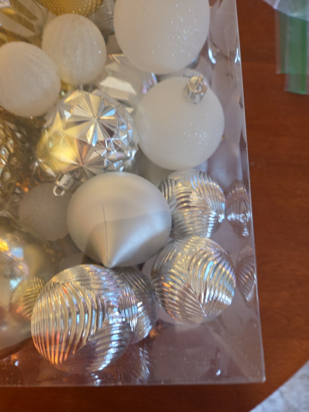 NEW! 50 Pack White, Silver & Gold Shatterproof Ornaments by Winter Wonder Lane gallery