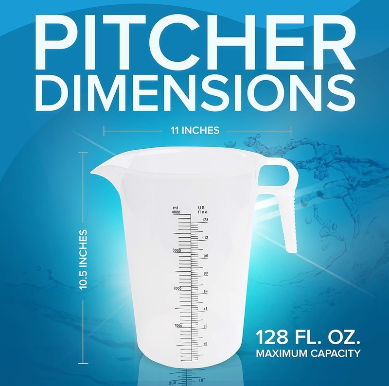 64Oz (1/2 Gallon) Measuring Pitcher, Plastic, Multipurpose - Great for Oil, Chem gallery