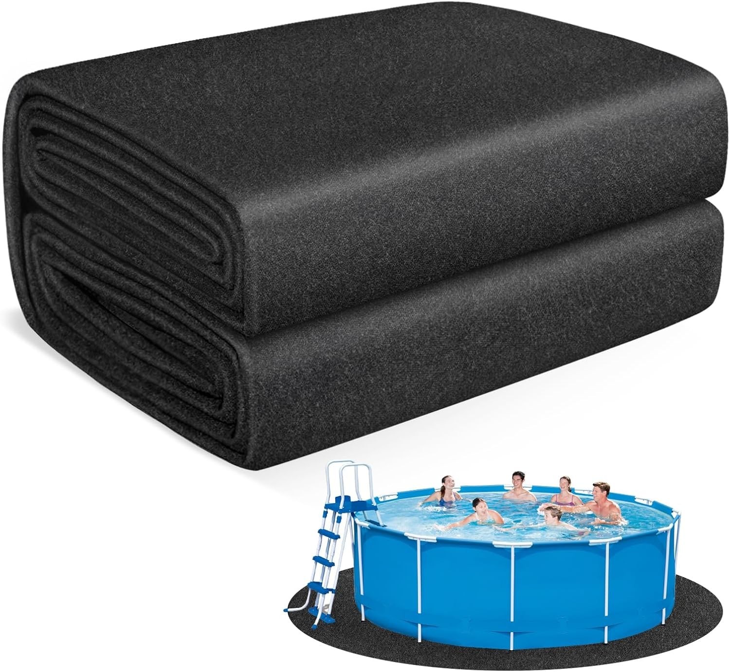 Thickened Pool Liner Pad for Above Ground Pool, 10 FT Round Under Pool Mat Pa... gallery