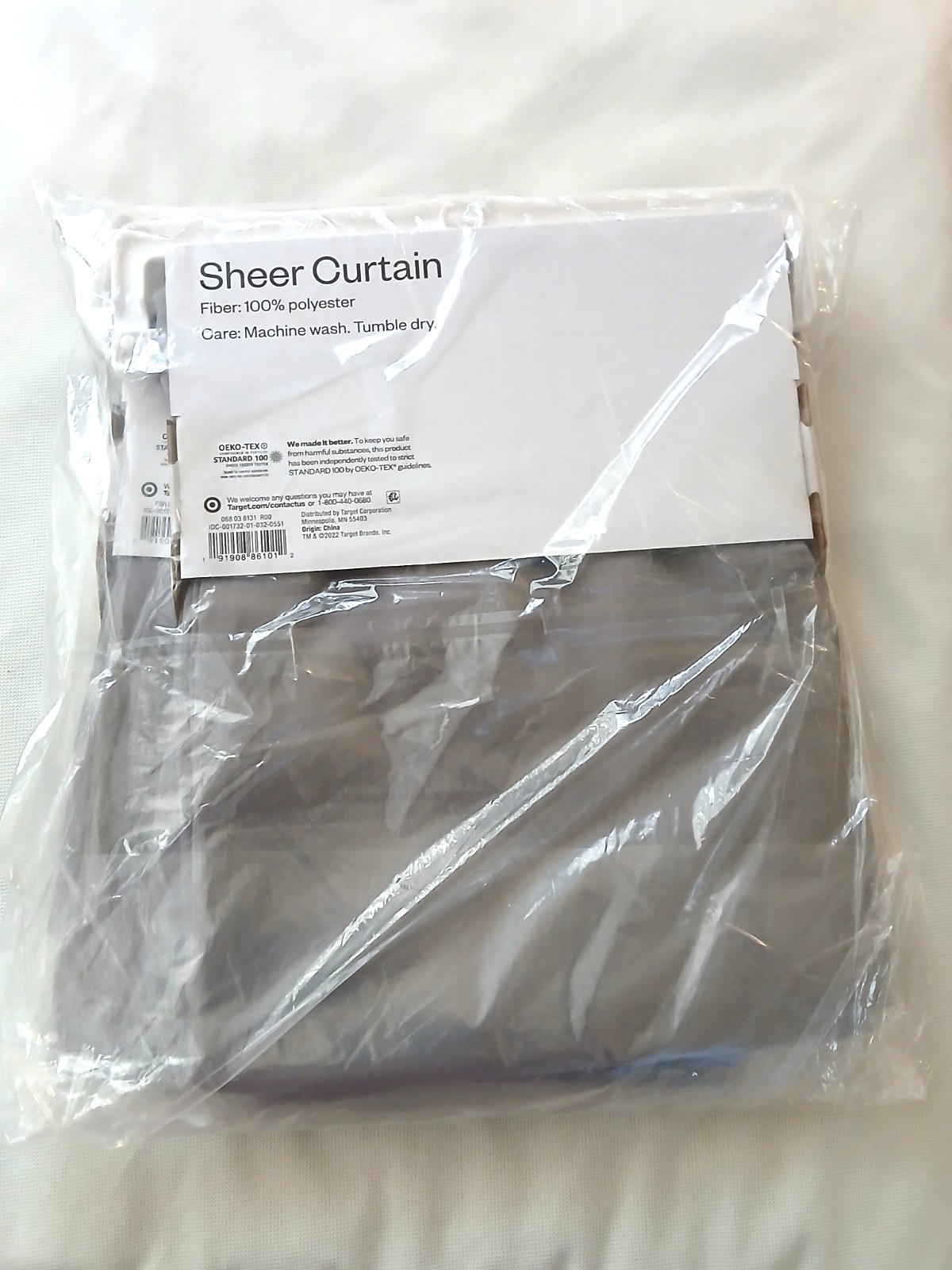 2 - ROOM ESSENTIALS Single Sheer Curtain (60"W X 84"L) GRAY - FACTORY SEALED!!! gallery