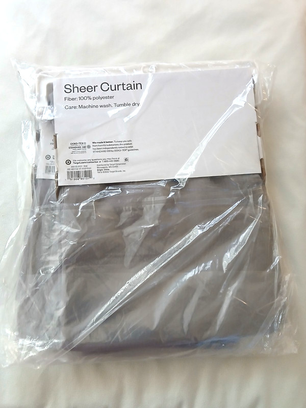 2 - ROOM ESSENTIALS Single Sheer Curtain (60"W X 84"L) GRAY - FACTORY SEALED!!! gallery