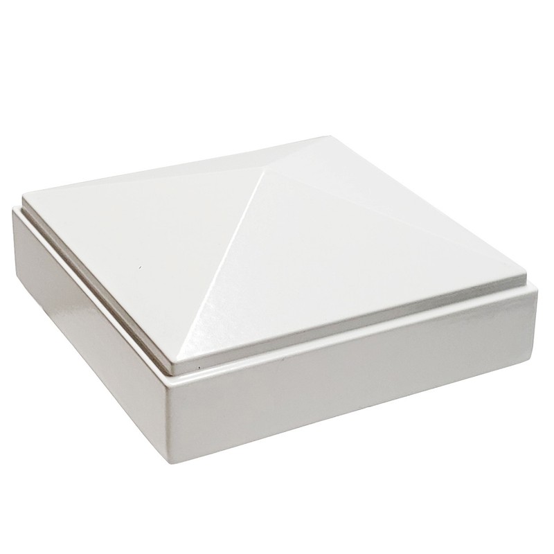 3" x 3" Decorex Hardware Aluminium Pyramid Post Cap for Metal Posts - White gallery