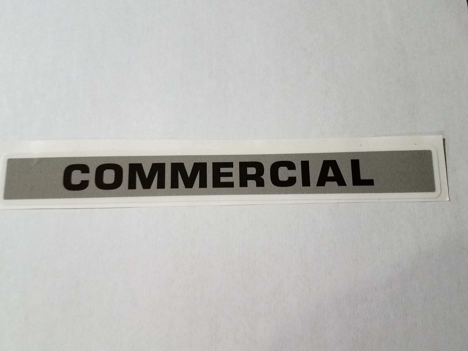 (8) Universal Commercial Grey With White Border Decals. 6 7/8" × 3/4" gallery