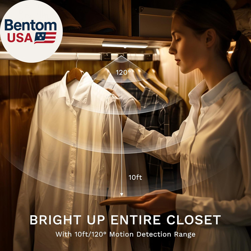 6 Pack Motion Sensor Lights, 10 LED Closet Battery Operated Lights, Stick-On Any gallery