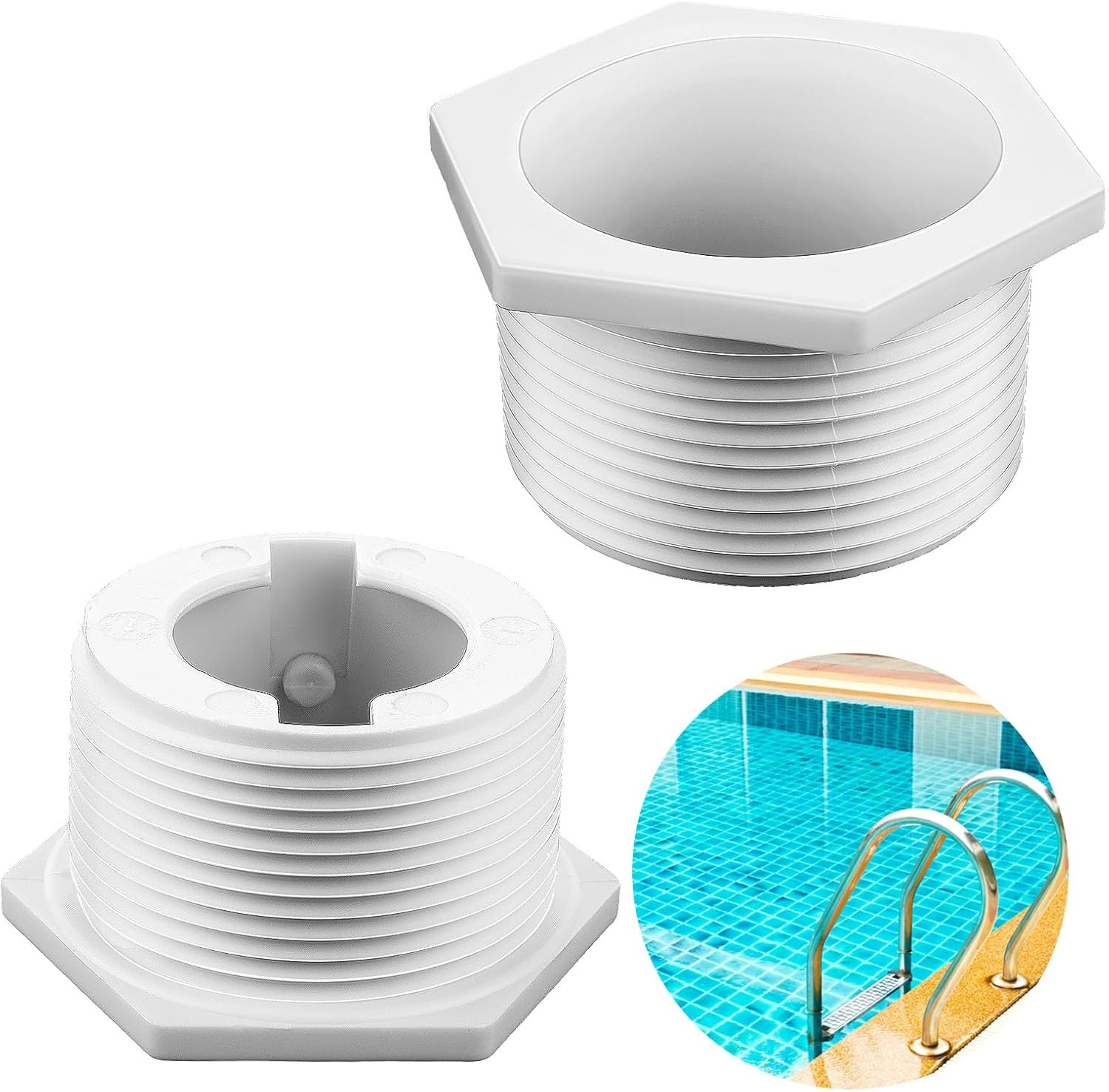 2 Pcs 6-500-00 Pool Cleaner Universal Wall Fitting (UWF) Connector Replacemen... gallery