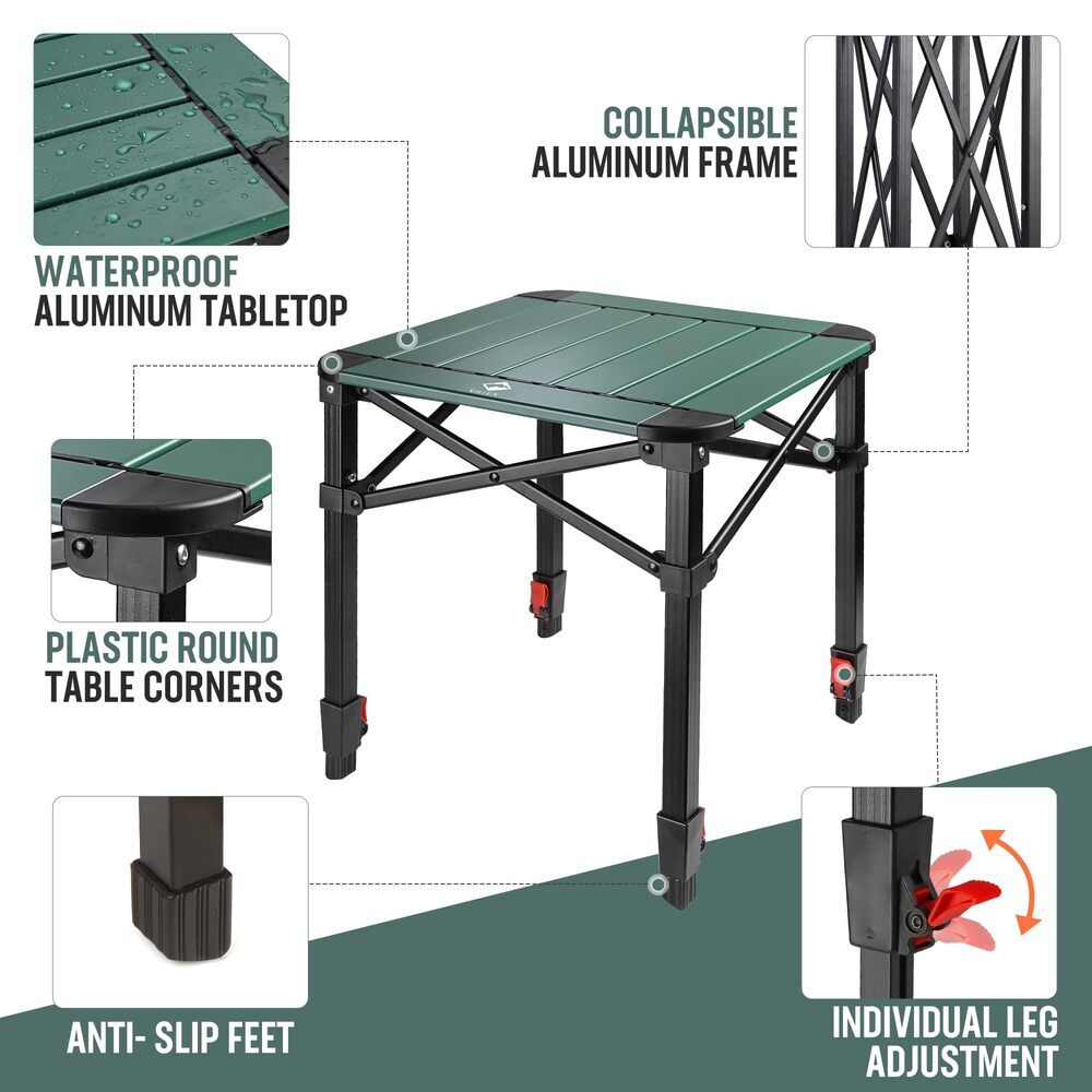 VILLEY Folding Camping Square Table with Carry Bag for Outdoor, Camping BBQ (M) gallery