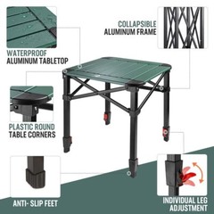 VILLEY Folding Camping Square Table with Carry Bag for Outdoor, Camping BBQ (M)