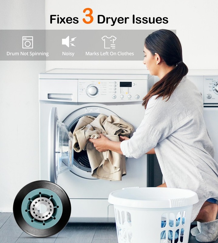 Dryer Drum Support Roller Kit 2 Pack HeavyDuty Polymer Rubber For Kenmore Mayta gallery