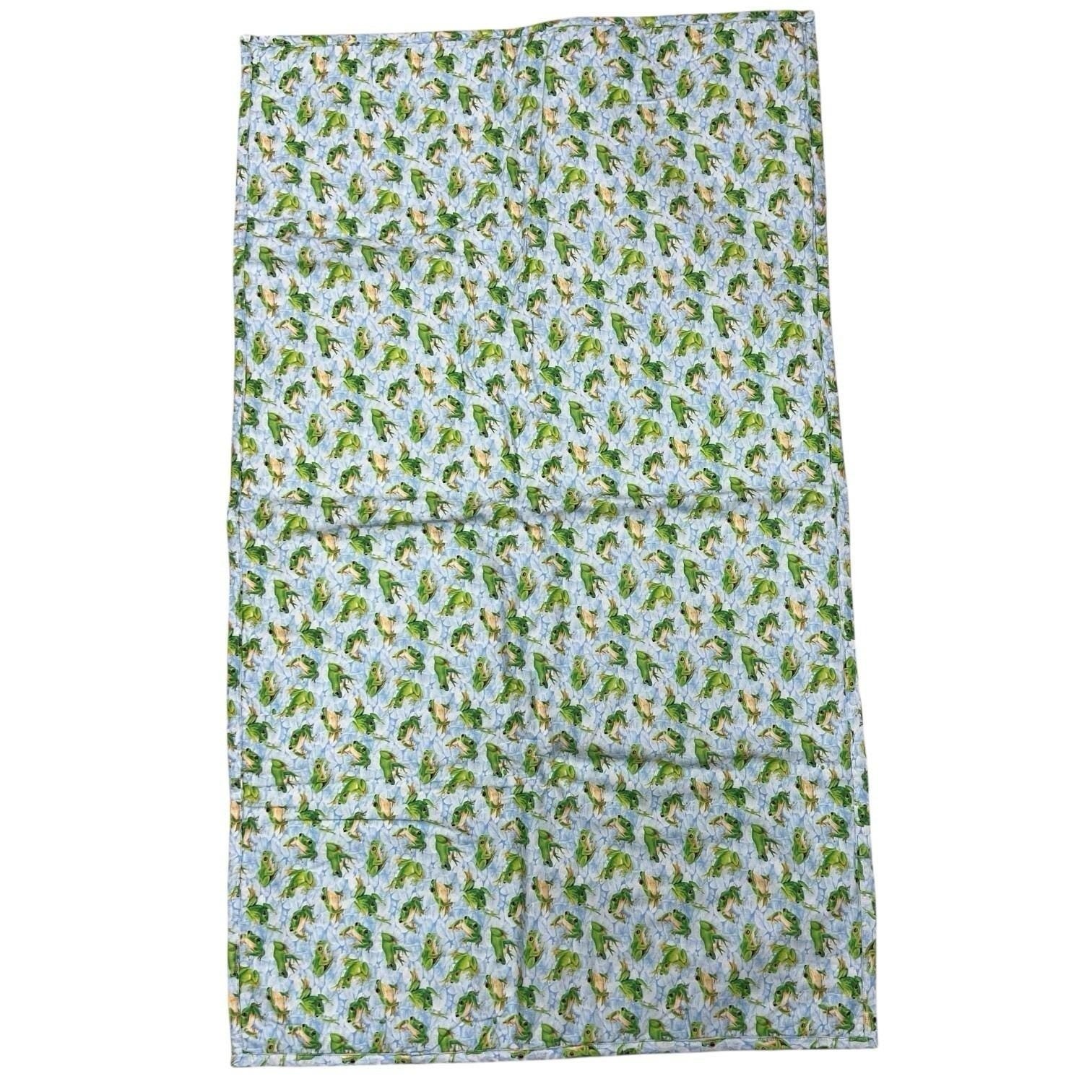 Handmade 39.5 X 22.5 Baby Quit Two Sided Frogs And Farm Animals Blanket Crib Cot gallery