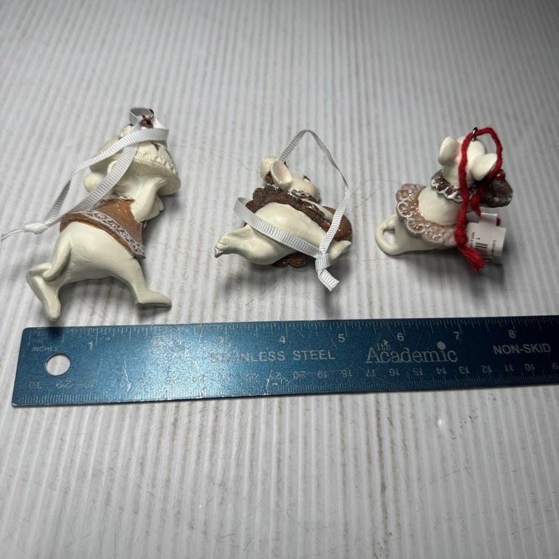 Gingerbread Baking Mice Mouse with Cake and Cookie Ornaments 3 Assorted, Mult... gallery
