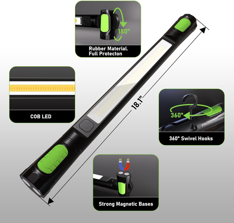 Work Light for Mechanic,3200Lm LED Work Lights,5400Mah Rechargeable Magnetic ... gallery