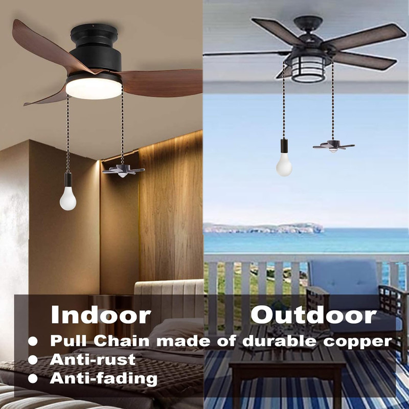 Ceiling Fan Pull Chain Extension Ornaments Chains with Decorative Light Bulb and gallery