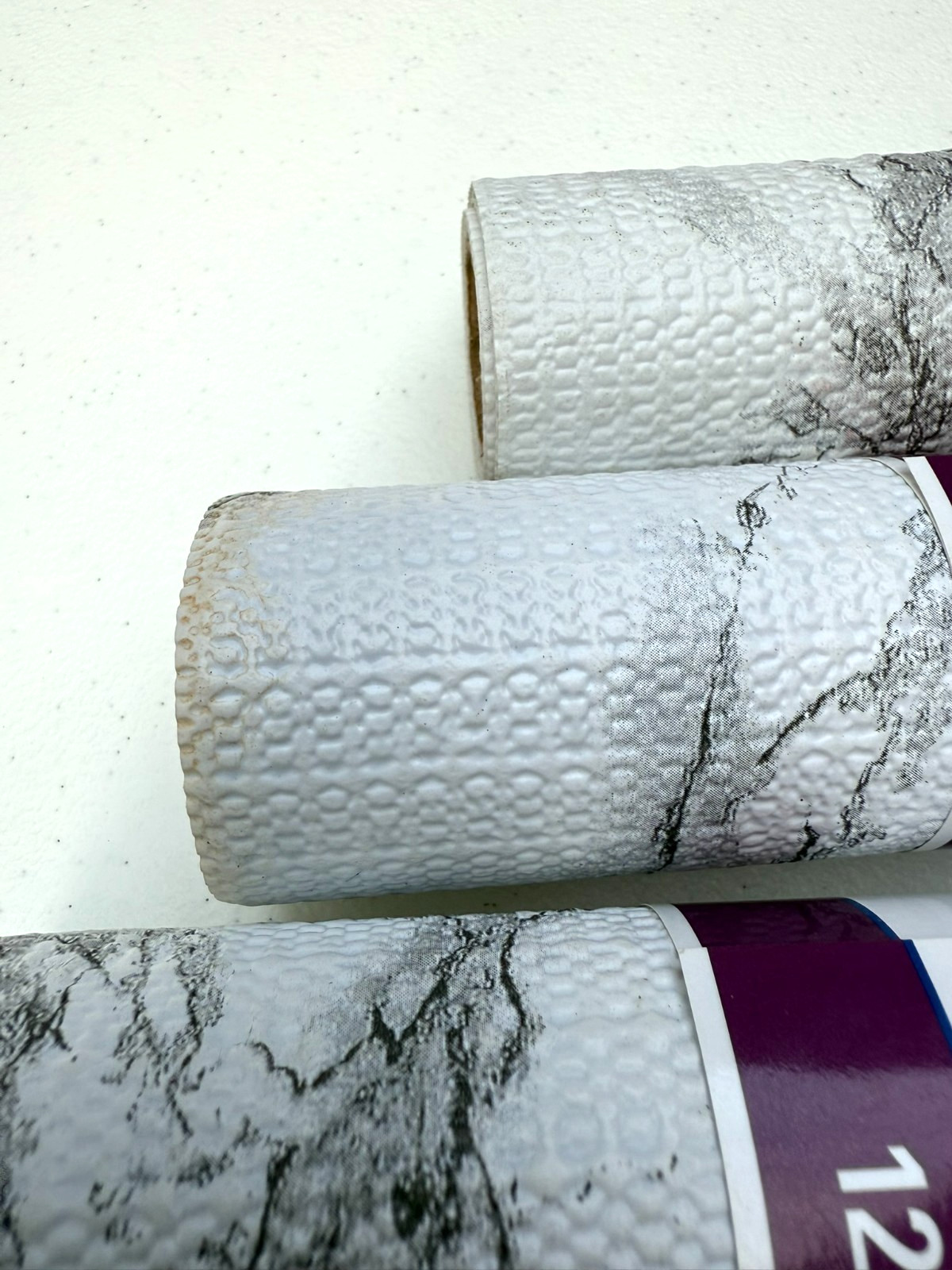 Magic Cover Vinyl Non-Adhesive Shelf Liner 3 Rolls 12"x30" each Gray Marble gallery
