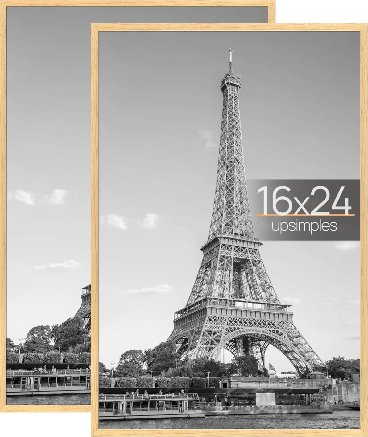upsimples 16x24 Picture Frame Scratch-Proof Poster Frames, Natural, 2 Pack gallery