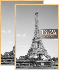 upsimples 16×24 Picture Frame Scratch-Proof Poster Frames, Natural, 2 Pack