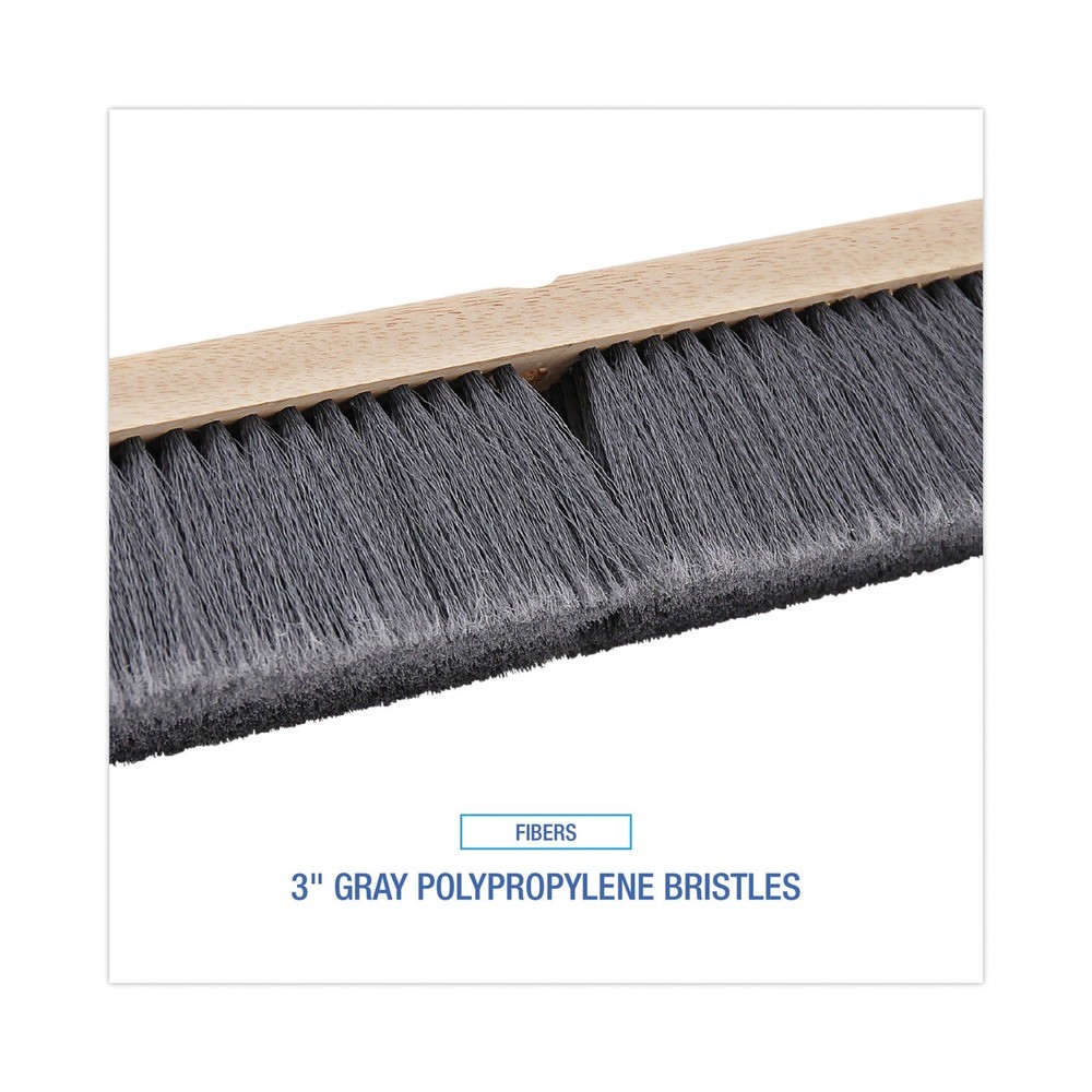 Boardwalk 20418 3" Flagged Polypropylene Bristles 18" Brush Floor Brush Head New gallery