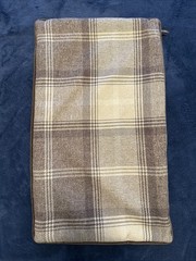 Rodeo Home Brown Tan Rustic Plaid Flannel Velvet-backed Throw Pillow 24” x 14”