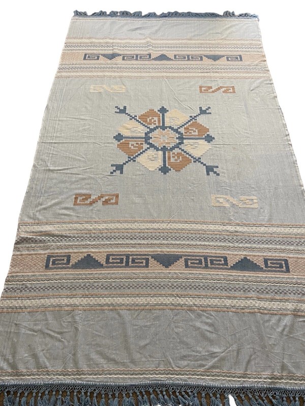 Native Woven Tablecloth Fringed American Tapestry Design 110” x 62” Rectangle gallery