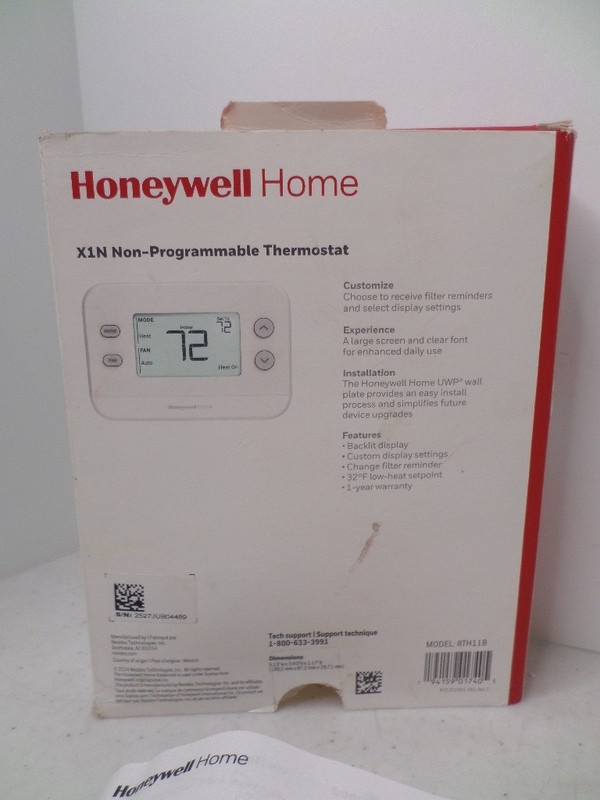 Honeywell Home 24-Volt X1N Non-Programmable Thermostat Single Stage RTH11B White gallery