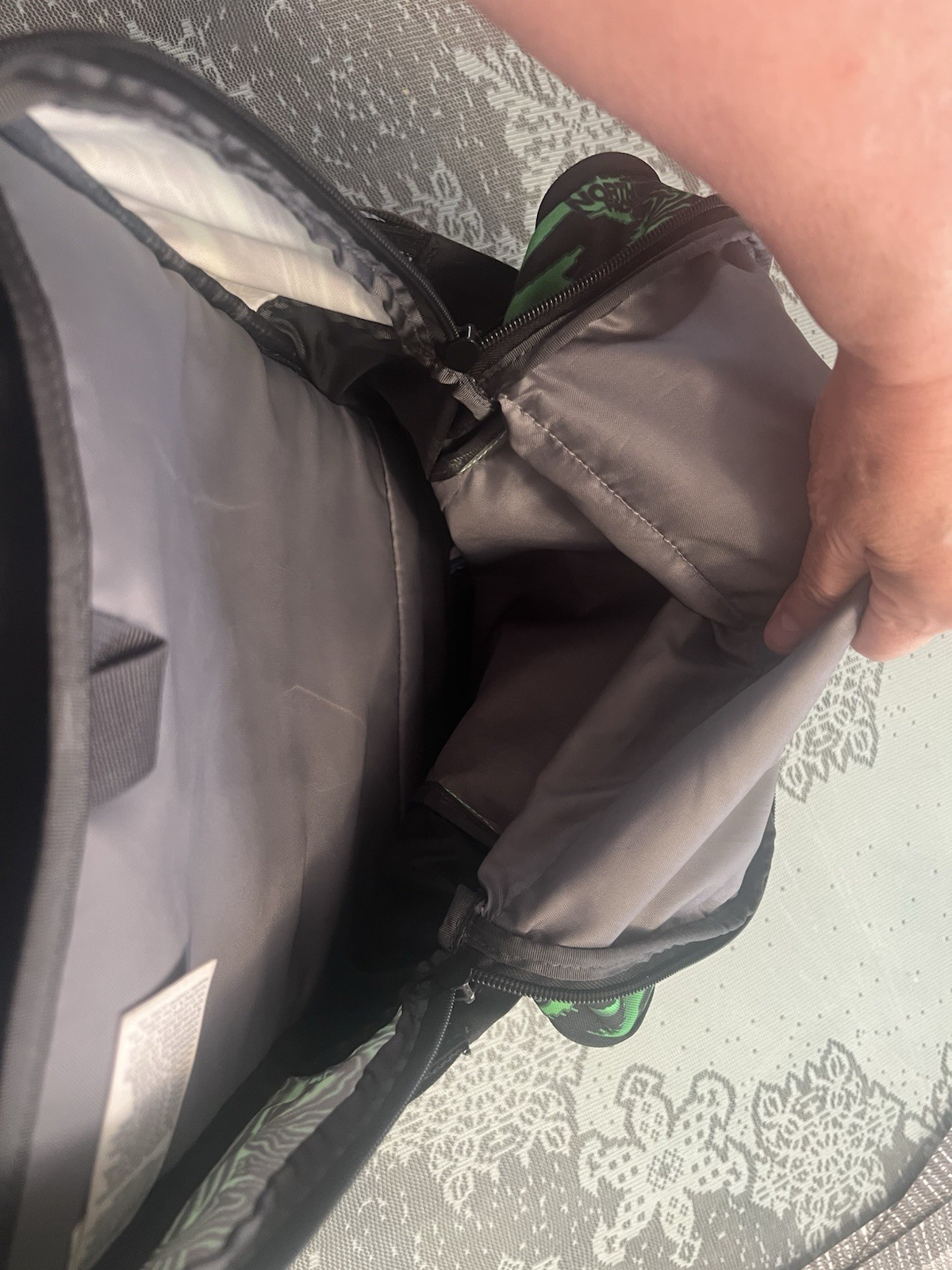 North Face Green Black Backpack 5