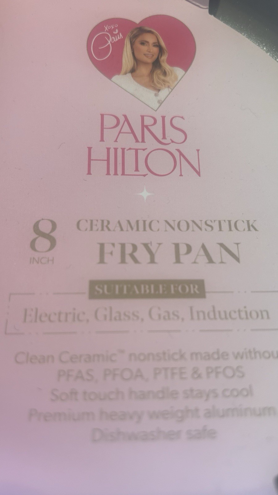 Paris Hilton 8” Ceramic Nonstick Fry Pan – Pink Handle – New gallery