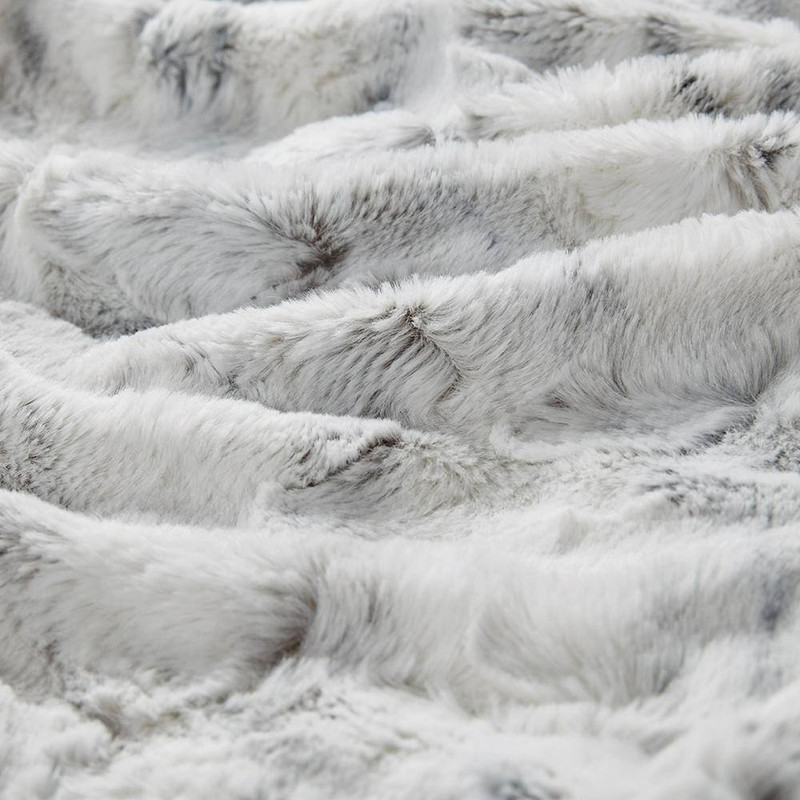 Premium Materials Oversized Cozy Gray Faux Fur Throw Blanket gallery