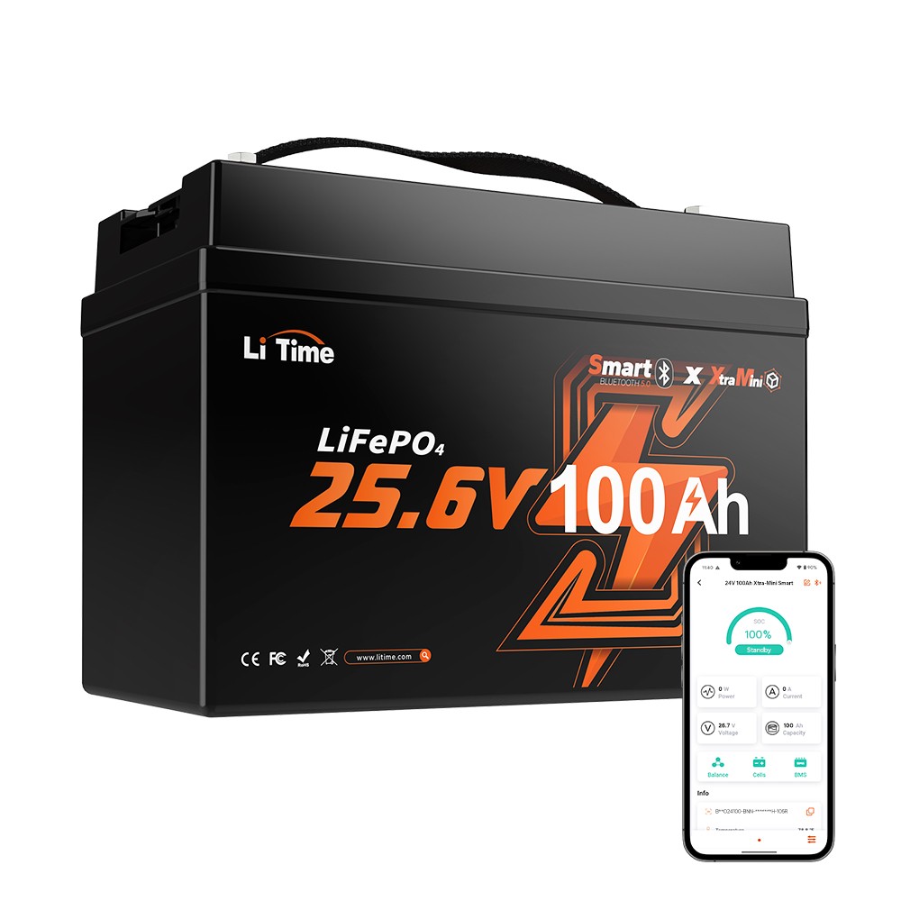 LiTime 24V 100Ah Group31 Bluetooth Trolling Motor LiFePO4 Lithium Battery Marine gallery