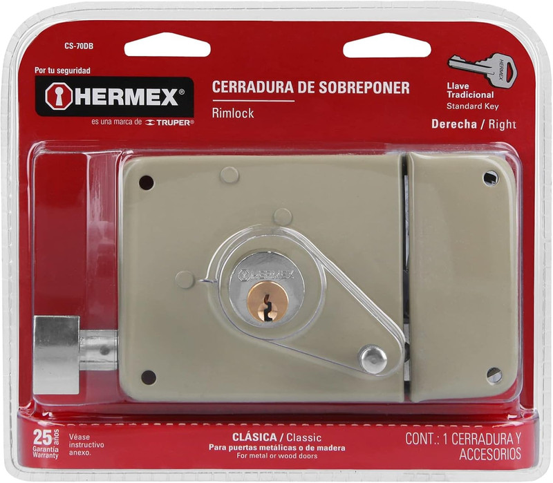 43583 / CS-70DB - Right Rim, Deadbolt Rim Door Lock Set, Standard Key gallery