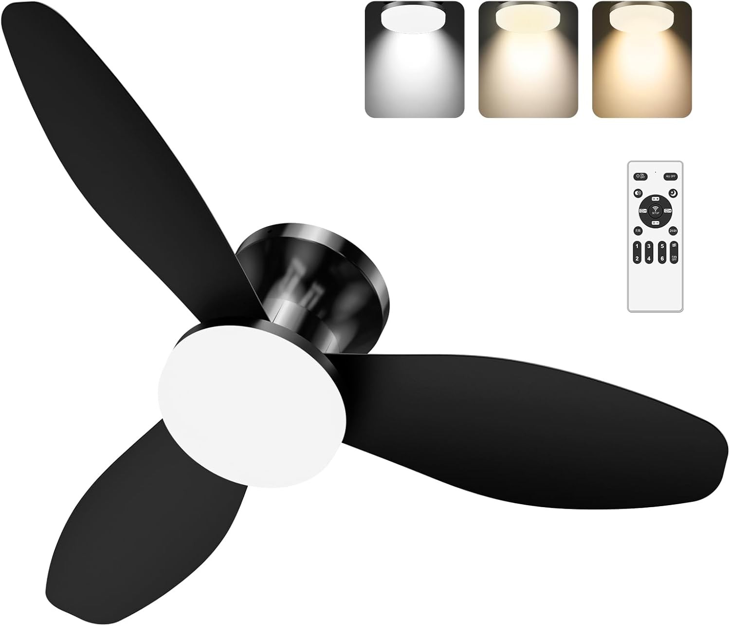 1/2Pack 36 Inch Ceiling Fan with Light and Remote Small Low Profile Ceiling Fan gallery