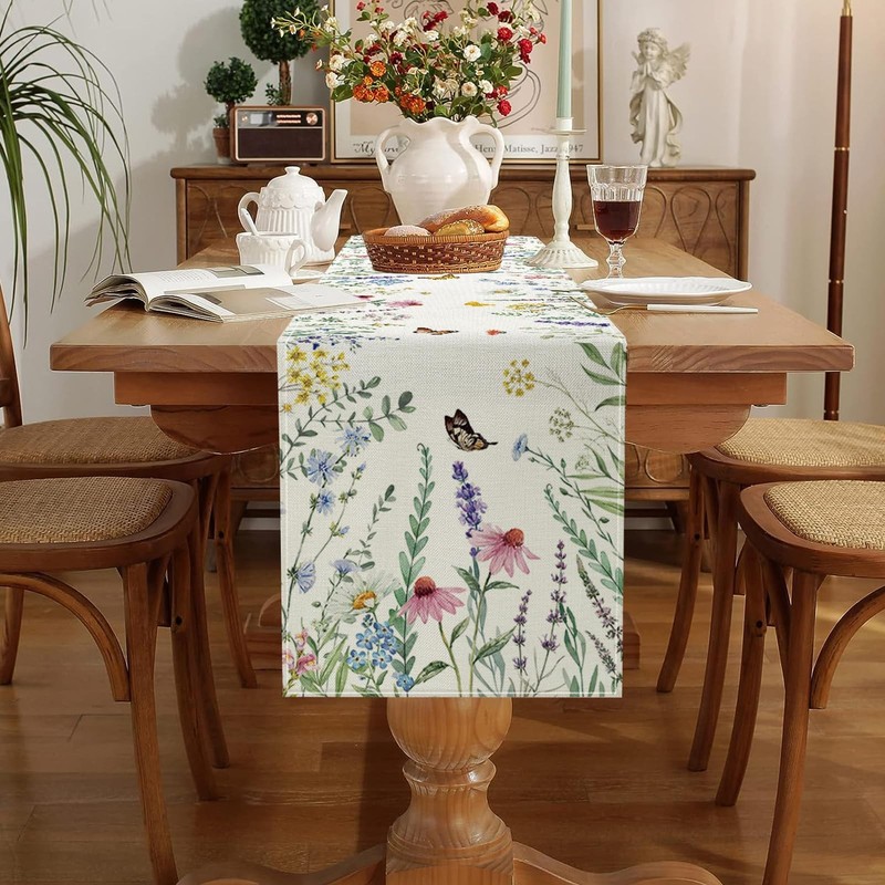 Spring Decorations for Home,Daisy Eucalyptus Lavender Floral Leaves Summer Ta... gallery