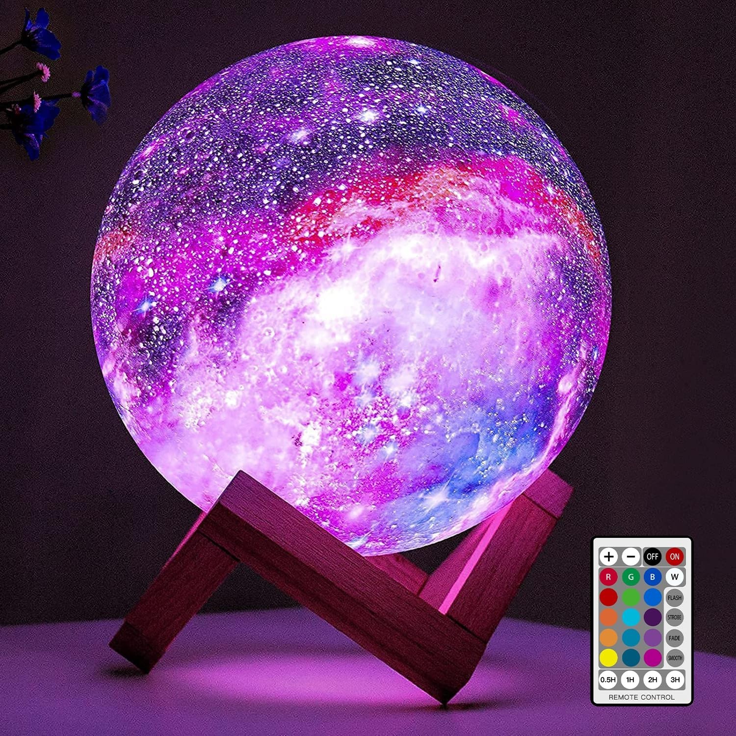 16 Colors 3D Moon Lamp - 5.9 Inch LED Night Light with Remote & Touch Control, I gallery