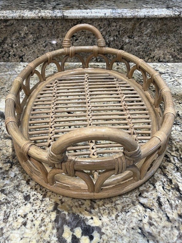 Bamboo Oval Serving Tray Boho Vintage Retro gallery