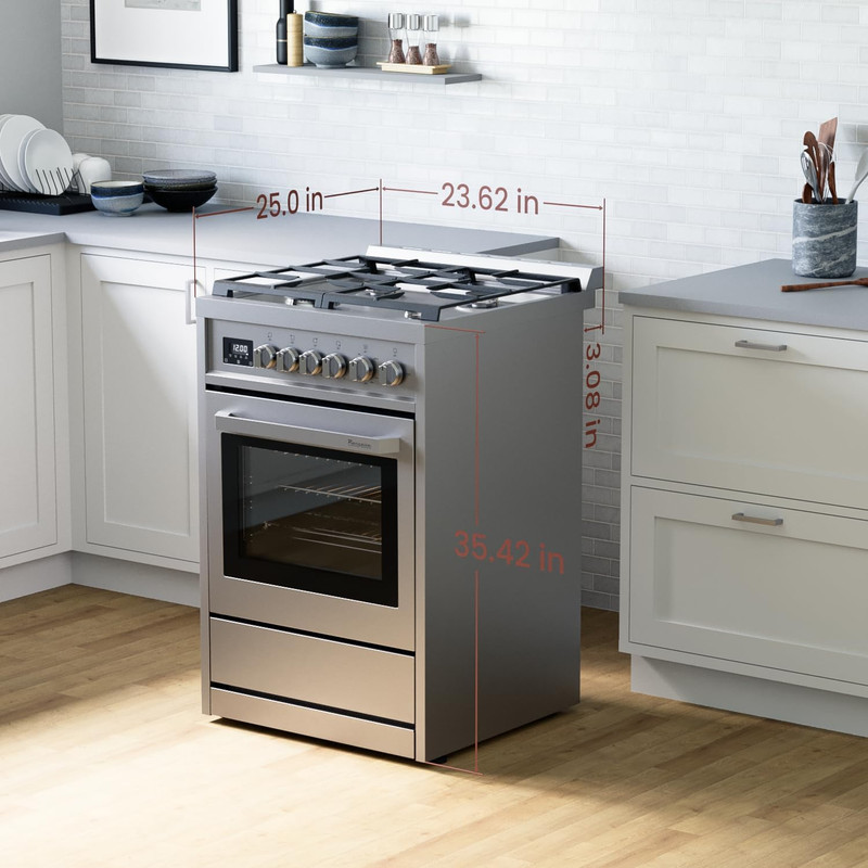 RRG241TS 24" Gas Range Oven with Timer - Stainless Steel, Sealed Burners, Convec gallery