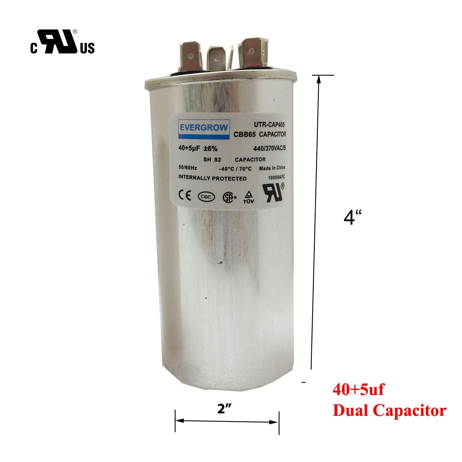 40+5uF MFD Motor Dual Run Capacitor for Trane Rheem Air Conditioner UL LISTED gallery