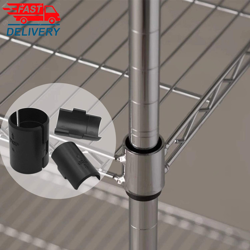 54 Pack Wire Shelving Shelf Lock Clips, Black, ABS Plastic & Metal, 1" Post 👍 gallery