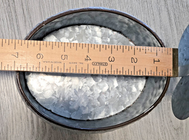 Pig Dish/Container/Planter - Country Farmhouse Decor - Hammered Galvanized Metal gallery