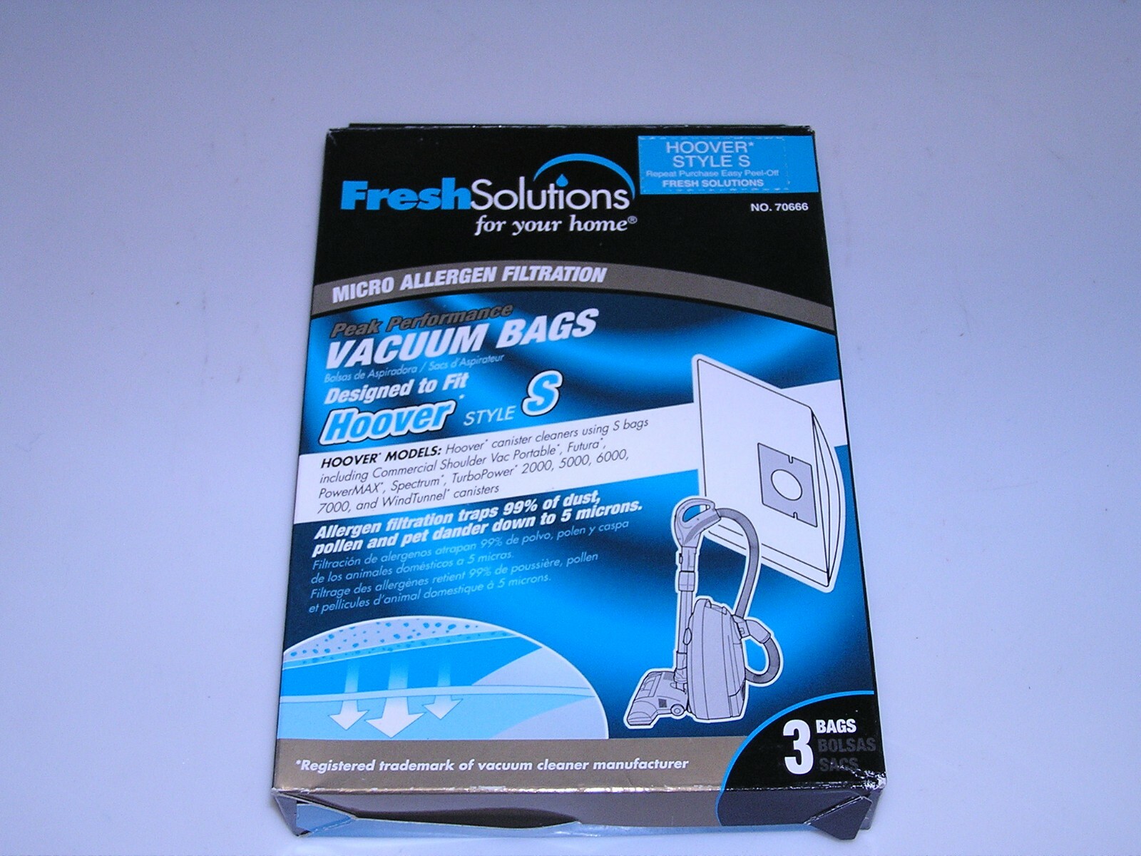 Fresh Solutions Vacuum Bags Hoover Style S No. 70666 (Qty 3) gallery