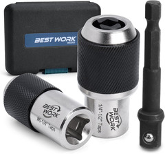 3Pcs Adjustable Tap Socket Set, 3/8″ Drive Tap Handle Tool, Tap Holder for Reame